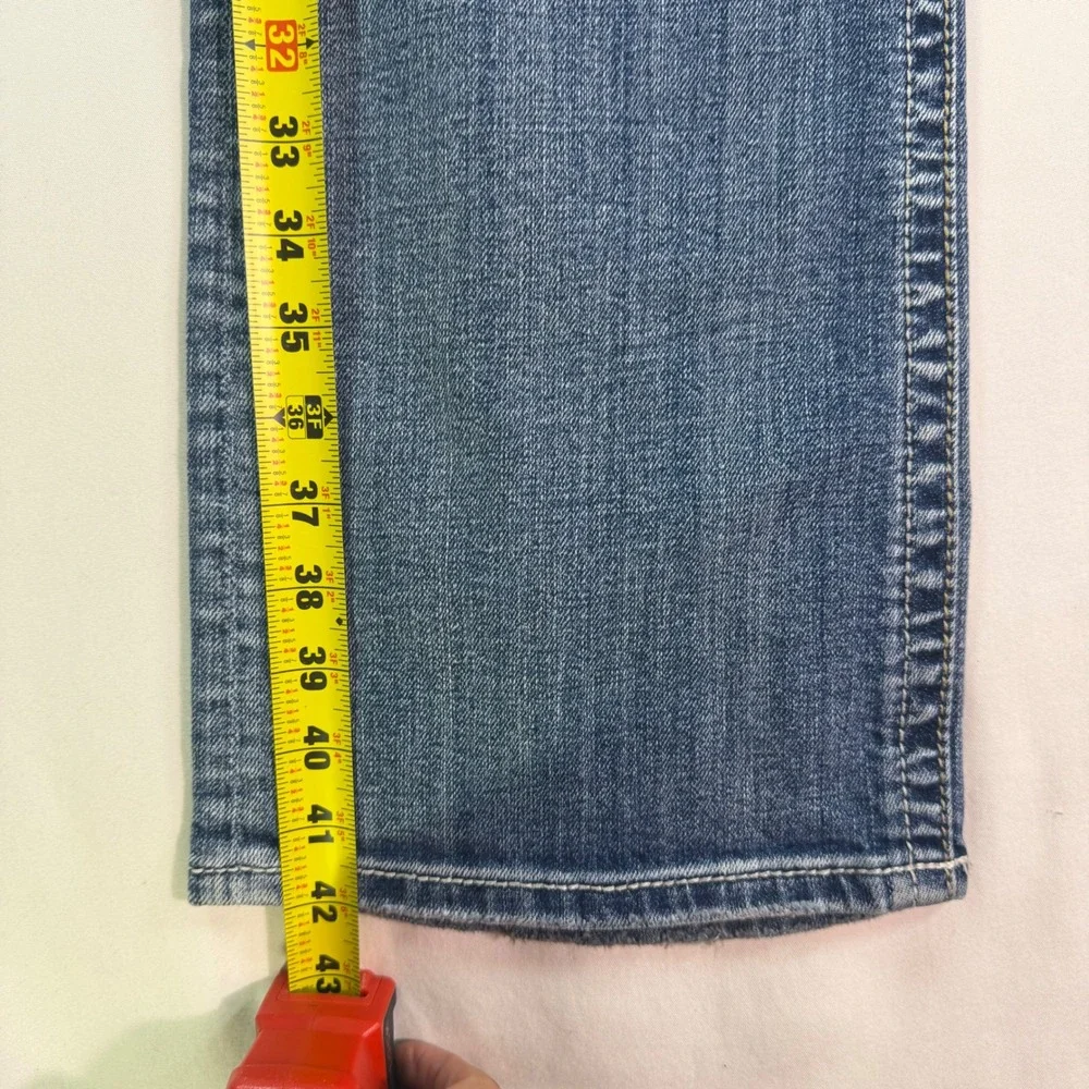 Miss Me Bootcut Jeans Medium Wash‎ Embroidered Rhinestone Pockets Size 36x33